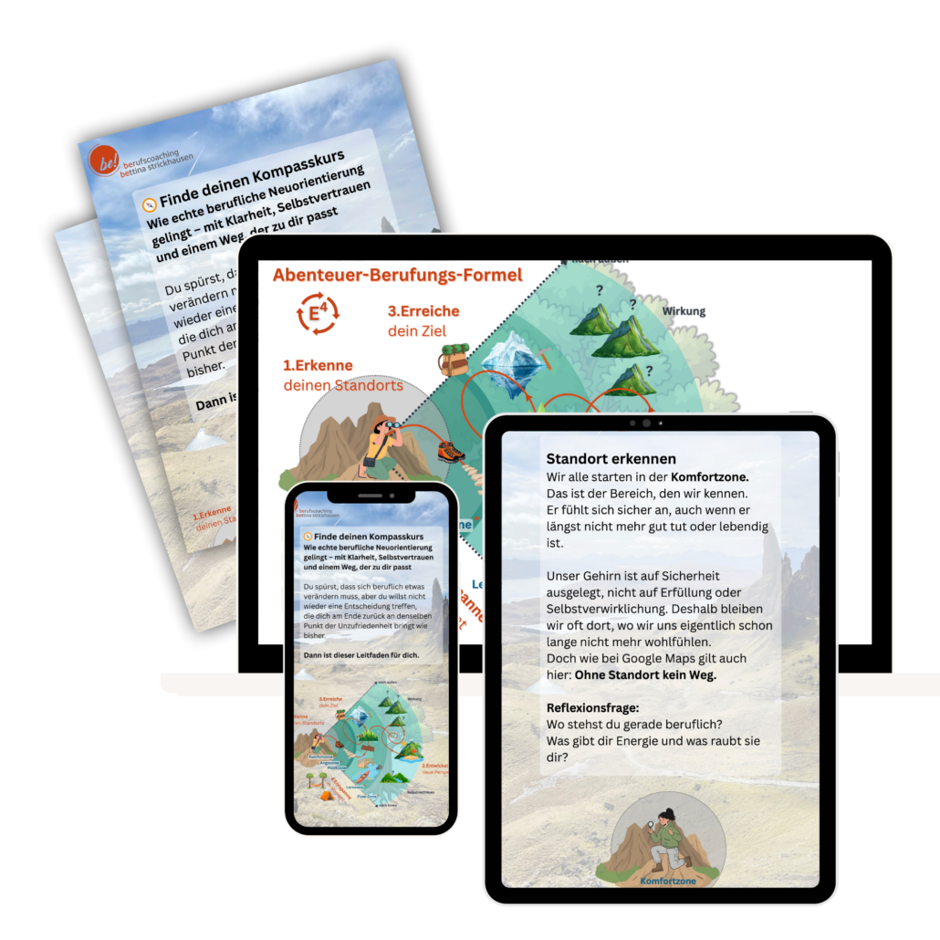 Titelbild des Leitfadens „Finde deinen Kompasskurs“ von Bettina Strickhausen für 0€