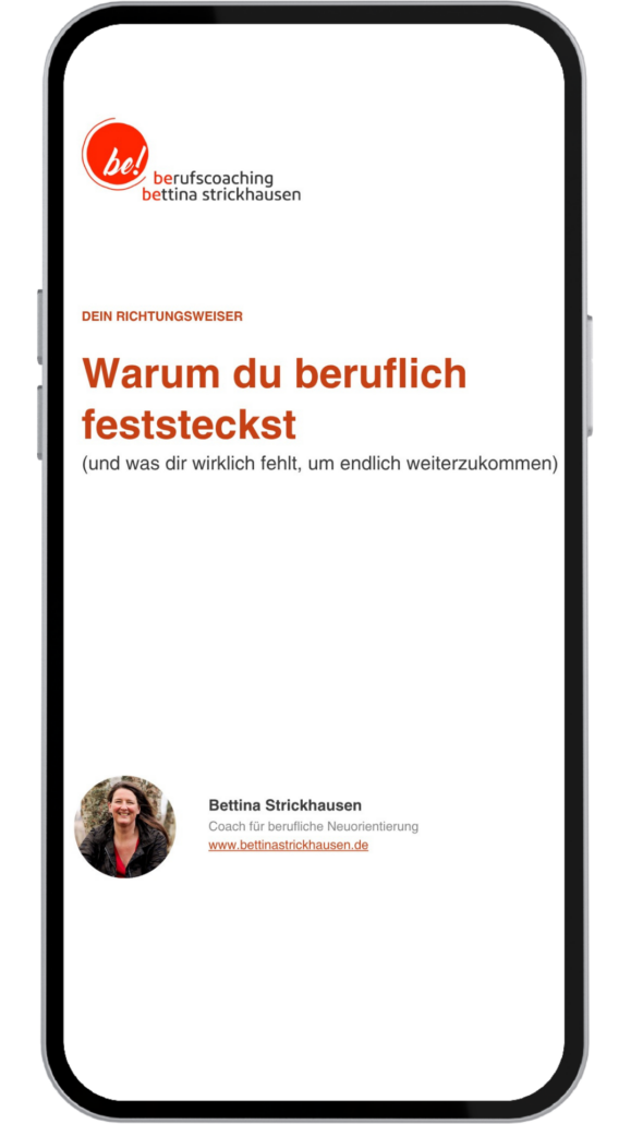 Richtungsweiser berufliche Neuorientierung auf Mobiltelefon